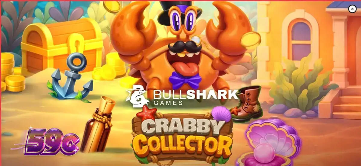 O caranguejo estiloso de Crabby Collector em um cenário subaquático vibrante.